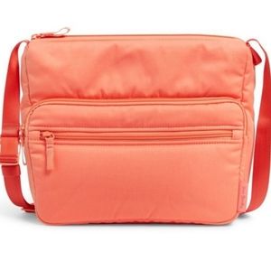 Vera Bradley Recycled Cotton Utility Crossbody Purse Desert Flower Pink